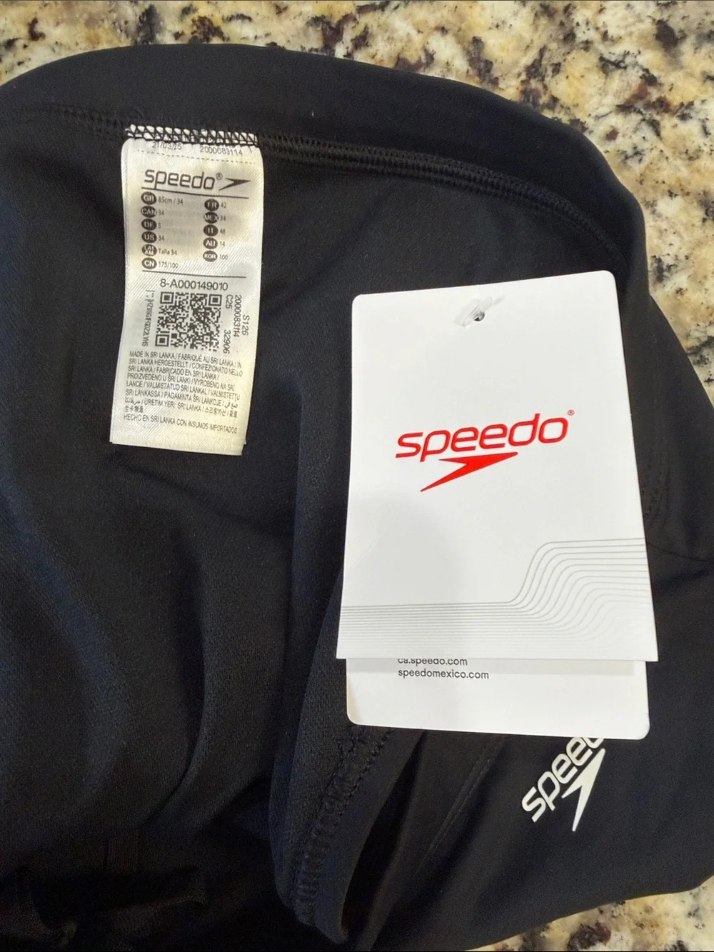 Speedo Men's Black Swim Trunks